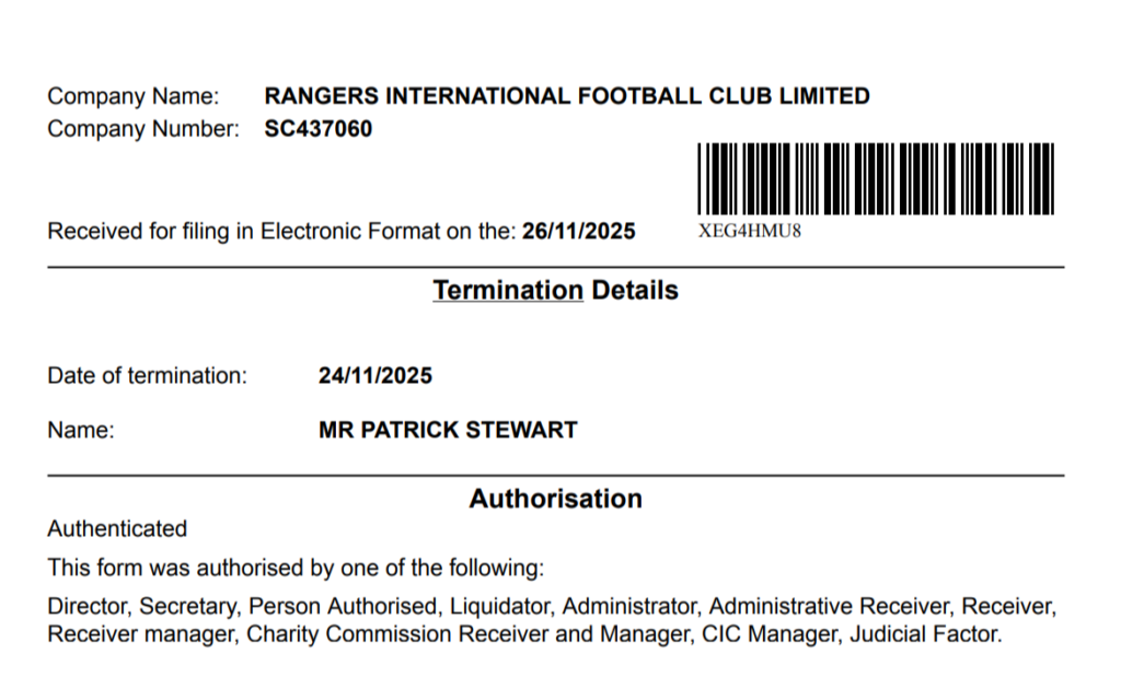 A document filled via the Companies House website