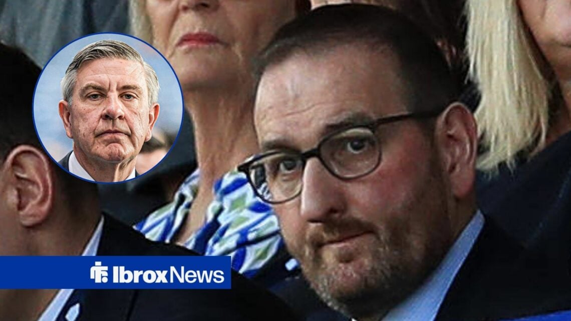 Kevin Thelwell looking at Andrew Cavenagh in circular inset