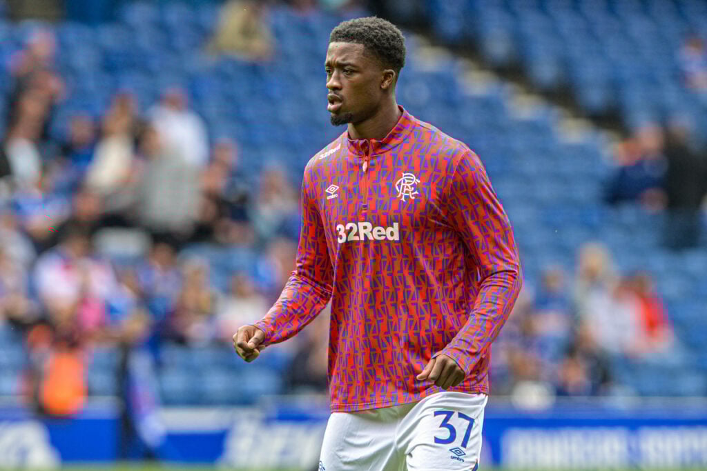 Emmanuel Fernandez warming up ahead of a game for Rangers.