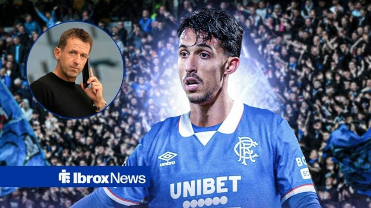 Bojan Miovski looking at Neil McCann in circle