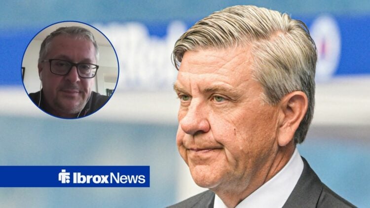 Tom English and Andrew Cavenagh looking at one another.