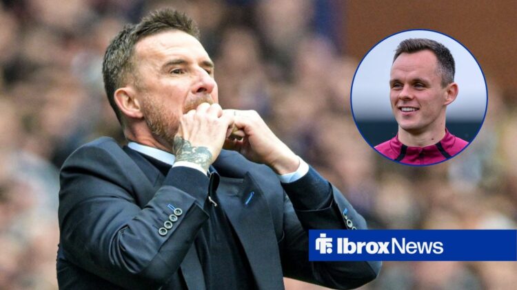 Barry Ferguson alongside a circle inset of Lawrence Shankland.