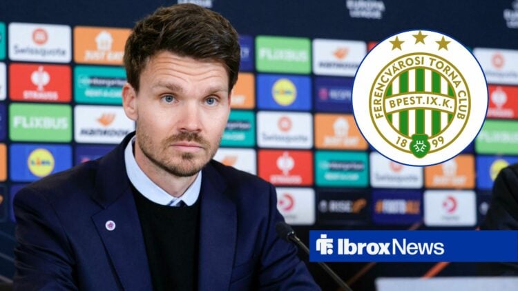 Danny Rohl alongside a circle inset of the Ferencvaros badge.
