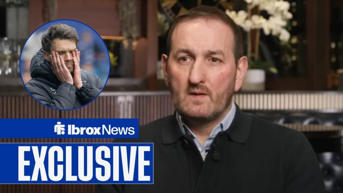 Kevin Thelwell looks towards a circular frame of Danny Rohl with his head in his hands