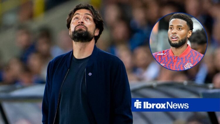 Russell Martin with Rangers striker Youssef Chermiti inset