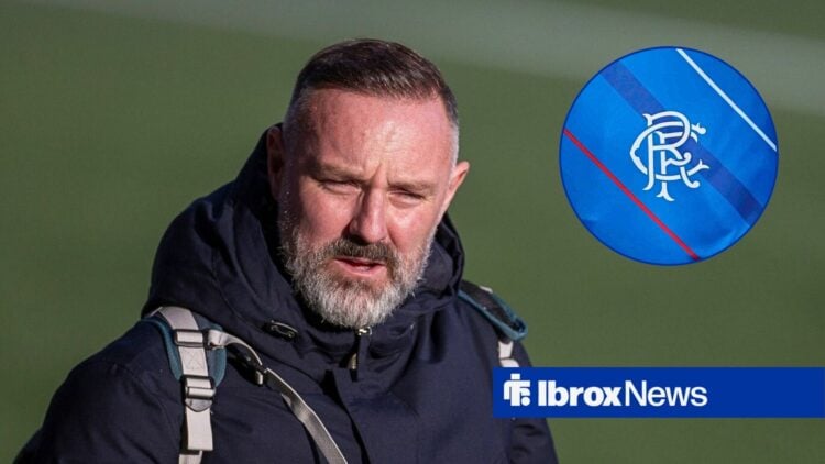 Kris Boyd and Rangers badge in circular inset