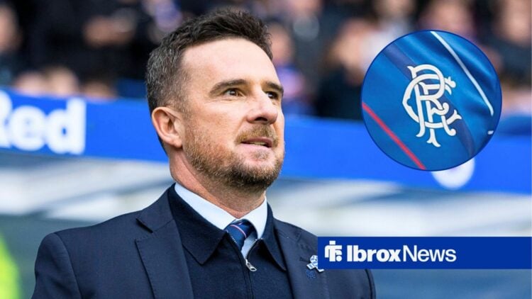 Barry Ferguson and Rangers badge in circular inset