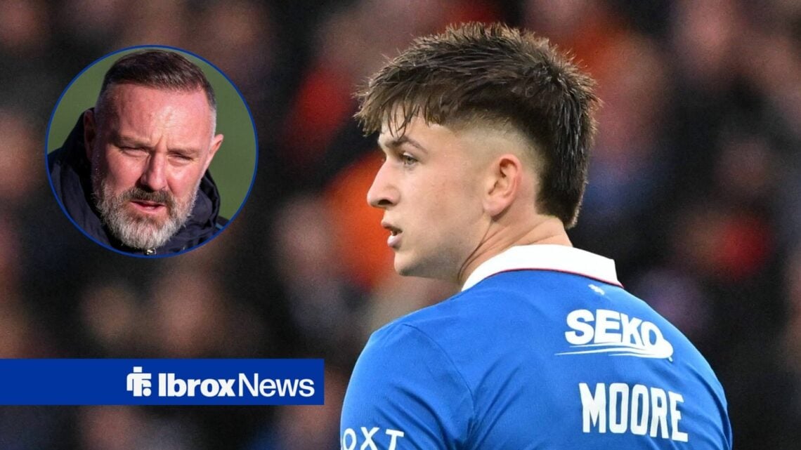 Rangers attacker Mikey Moore and Kris Boyd in circular inset