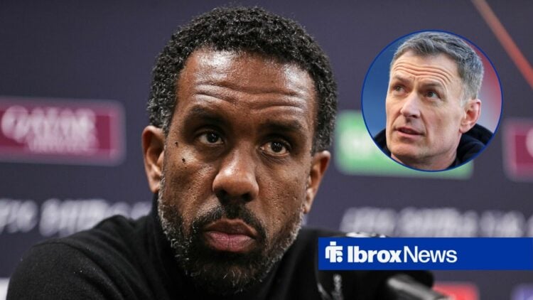 Celtic manager Wilfried Nancy and Chris Sutton in circular inset