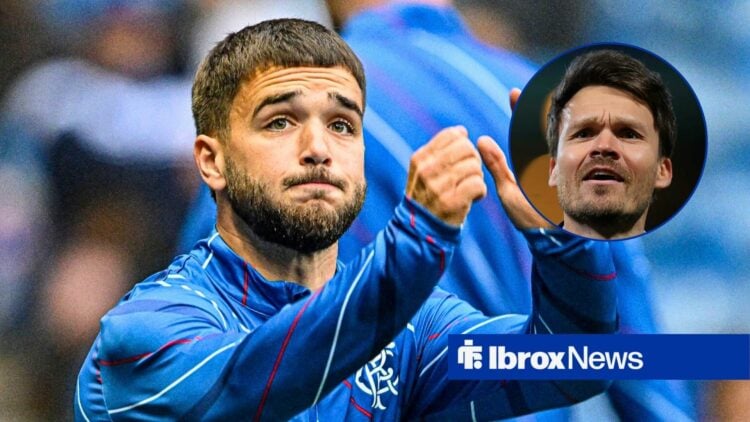 Rangers midfielder Nicolas Raskin and Danny Rohl in circular inset