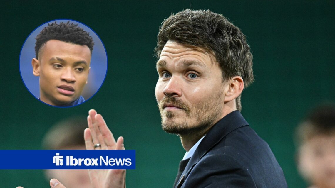 Rangers manager Danny Rohl and Oscar Cortes in circular inset