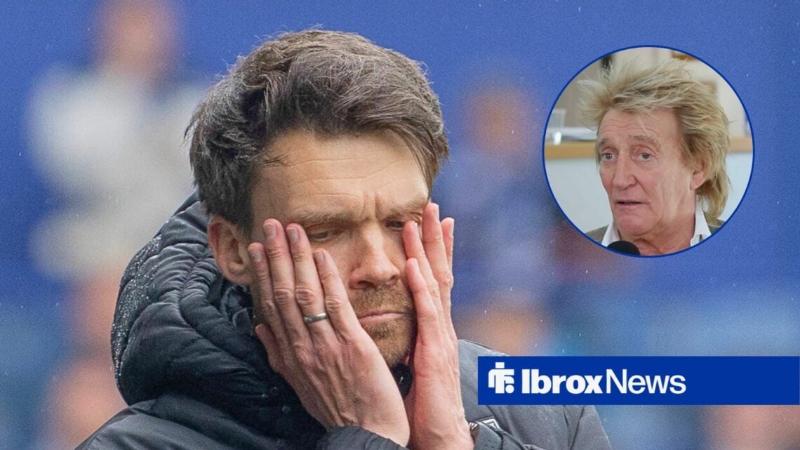 Rangers manager Danny Rohl and Rod Stewart in circular inset