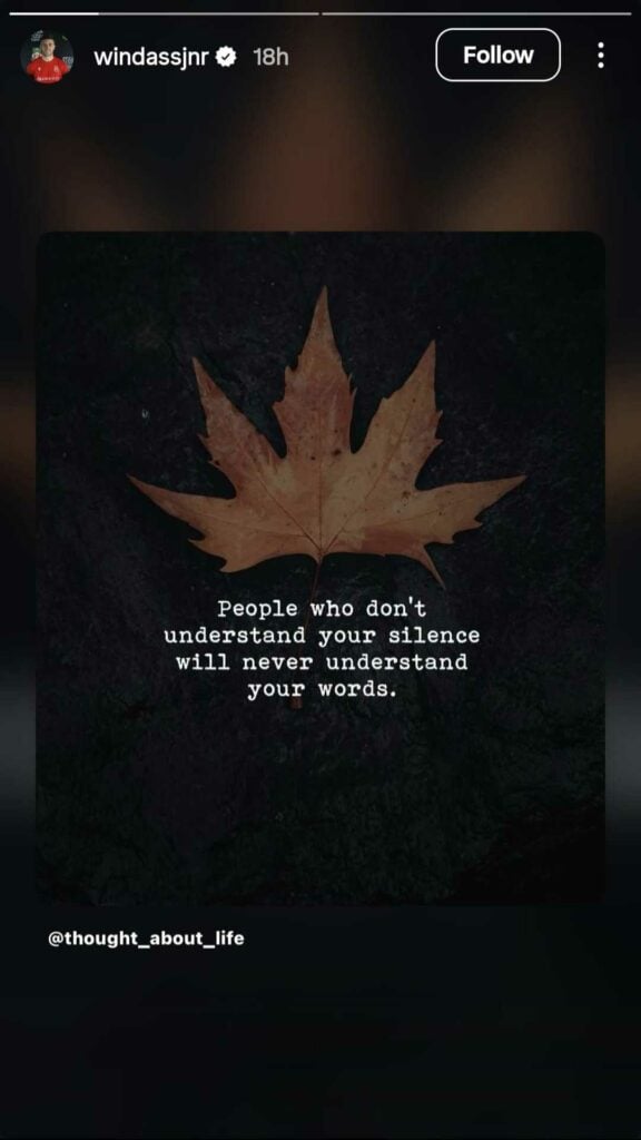 Josh Windass' instagram story