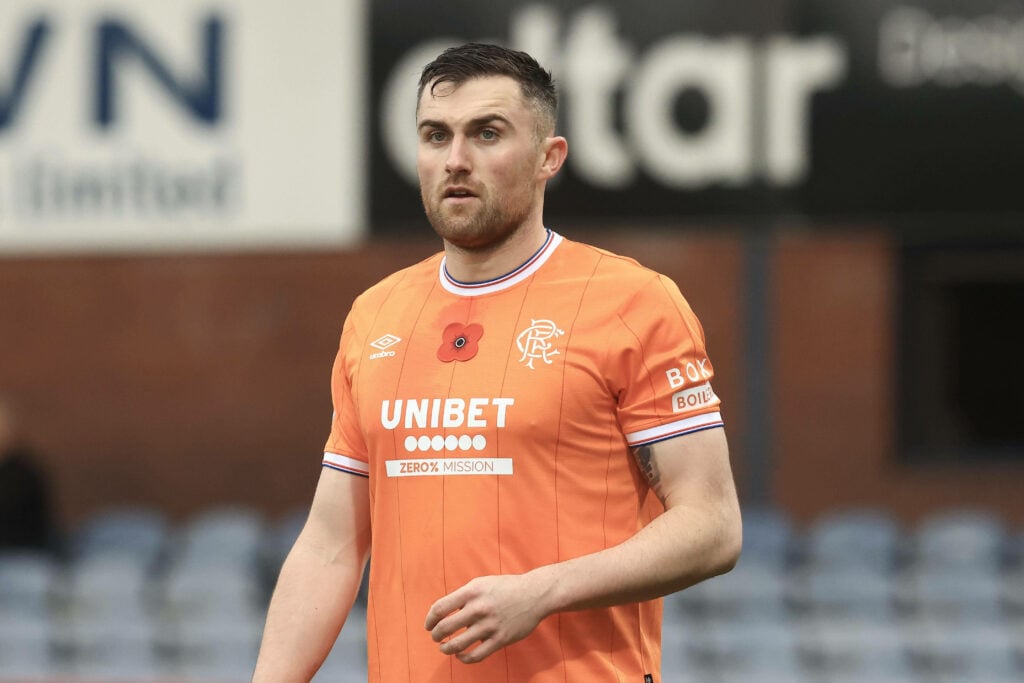 John Souttar lining up in Rangers away kit vs Dundee