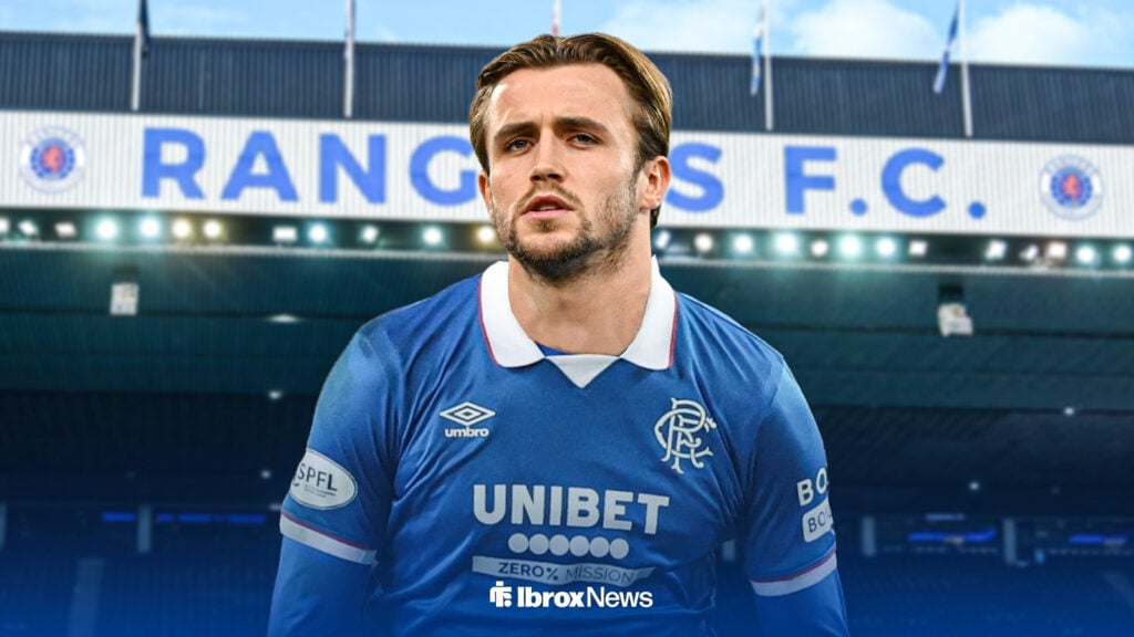 Tuur Rommens in Rangers home kit