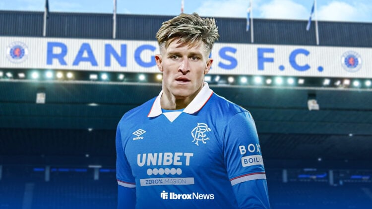 Josh Windass in Rangers home kit