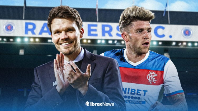 Rangers manager Danny Rohl and Josh Windass in the Rangers away kit