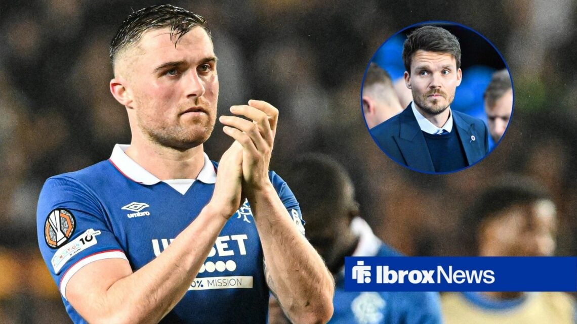 Rangers player John Souttar claps, with a Danny Rohl inset picture