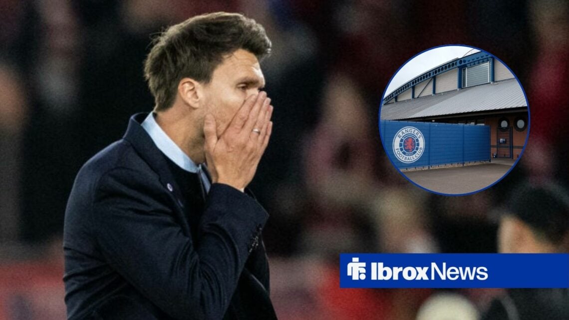 Danny Rohl looking sad in the direction of Auchenhowie