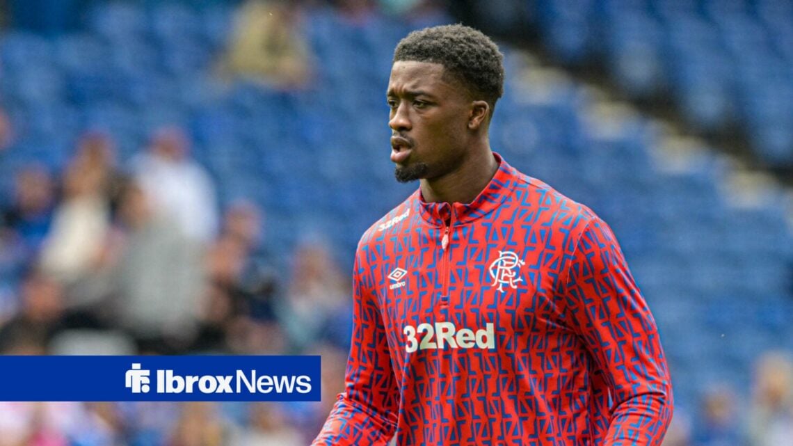 Emmanuel Fernandez in a Rangers training top.