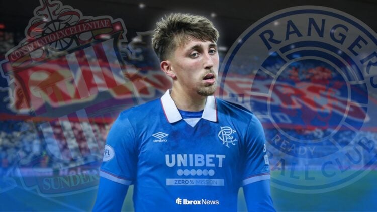 Dan Neil in Rangers kit at Ibrox
