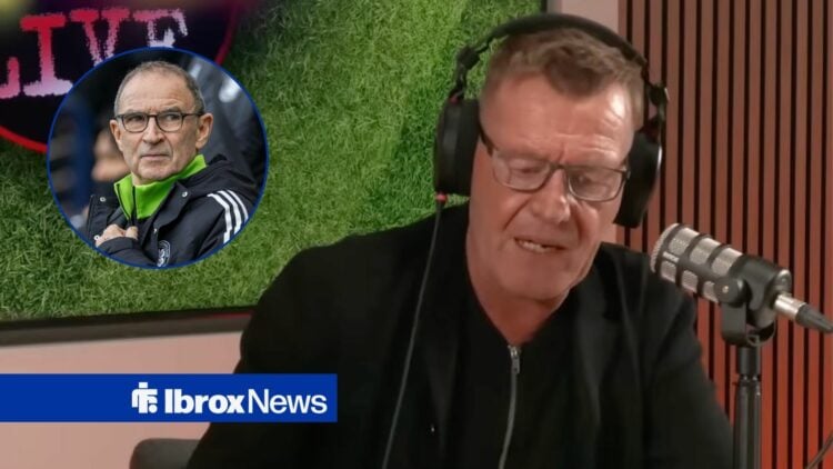 Keith Jackson alongside a circle inset of Martin O'Neill.