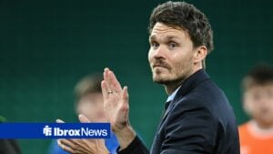 Rangers head coach Danny Rohl applauding.