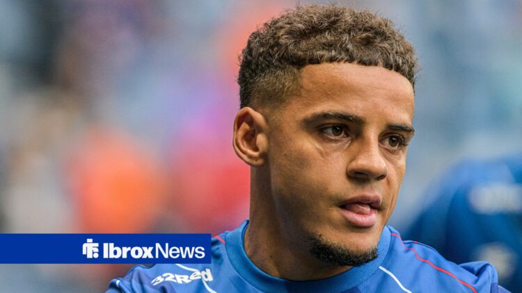 Max Aarons warming up for Rangers