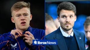 Split image of Rangers midfielder Connor Barron and Danny Rohl