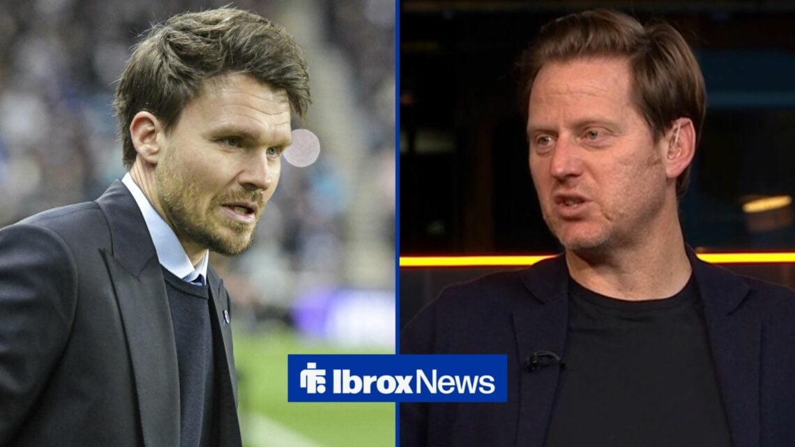 Danny Rohl and Michael Stewart looking at one another.