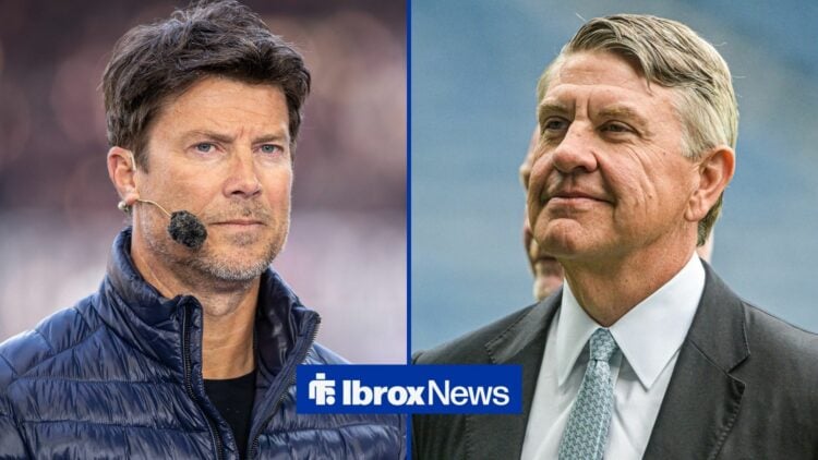 Rangers legend Brian Laudrup and chief Andrew Cavenagh looking happy.