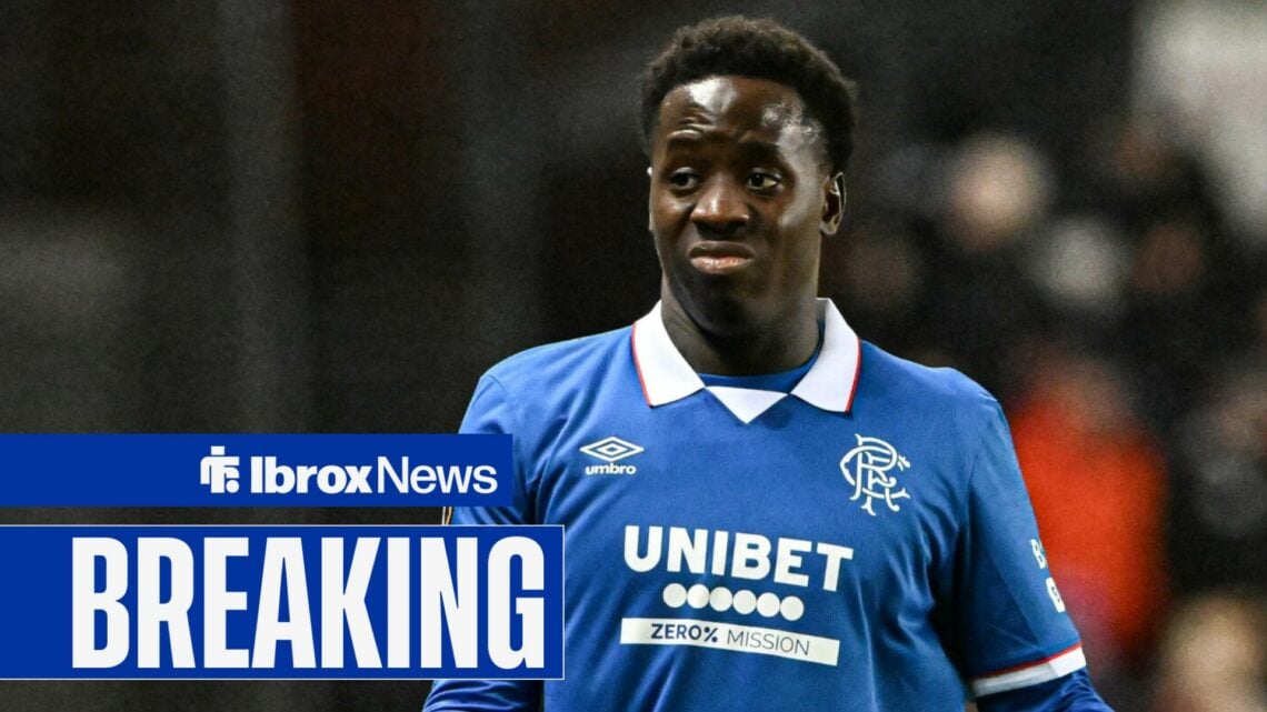 Djeidi Gassama in a Rangers shirt