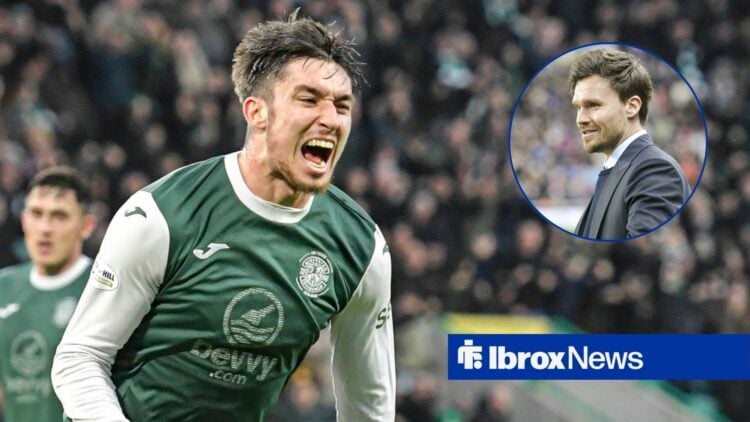 Rangers target Kieron Bowie celebrating, Danny Rohl in inset.