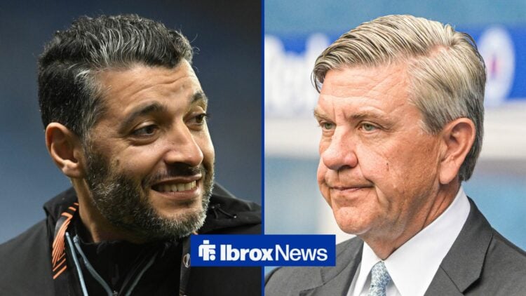 Westerlo manager Issame Charai and Rangers chairman Andrew Cavenagh side by side