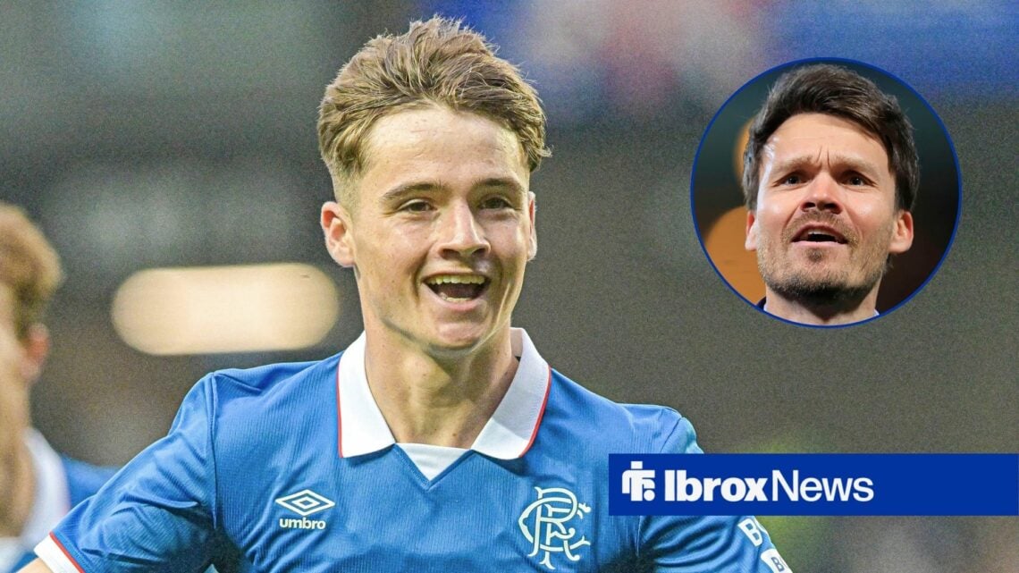 Rangers forward Findlay Curtis and Danny Rohl in circular inset