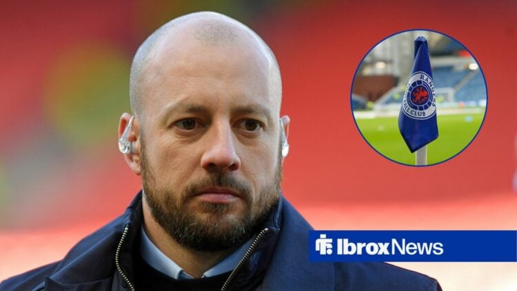 Alan Hutton and Rangers corner flag in circular inset