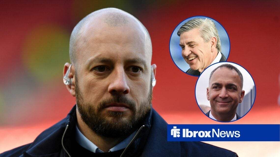 Alan Hutton and Rangers chiefs Andrew Cavenagh and Paraag Marathe in circular insets