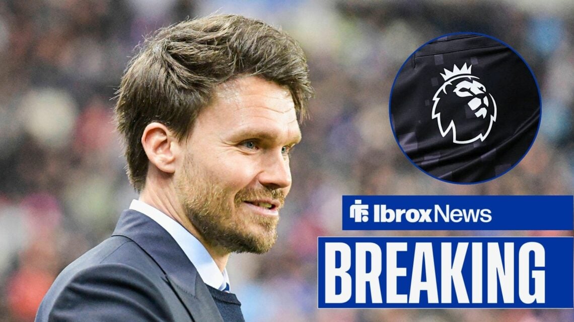 Rangers manager Danny Rohl and Premier League logo in circular inset