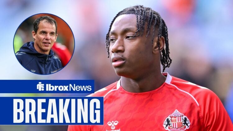 Rangers target Romaine Mundle, Sunderland boss Regis Le Bris in inset.