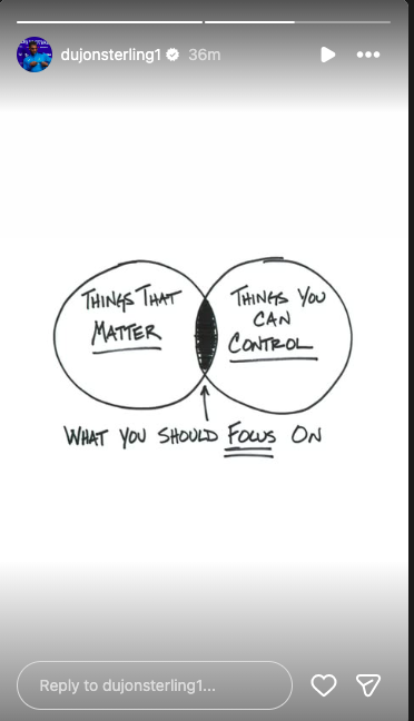 Dujon Sterling's instagram story after Celtic vs Rangers.