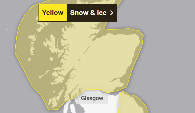 A Met Office weather map for Scotland