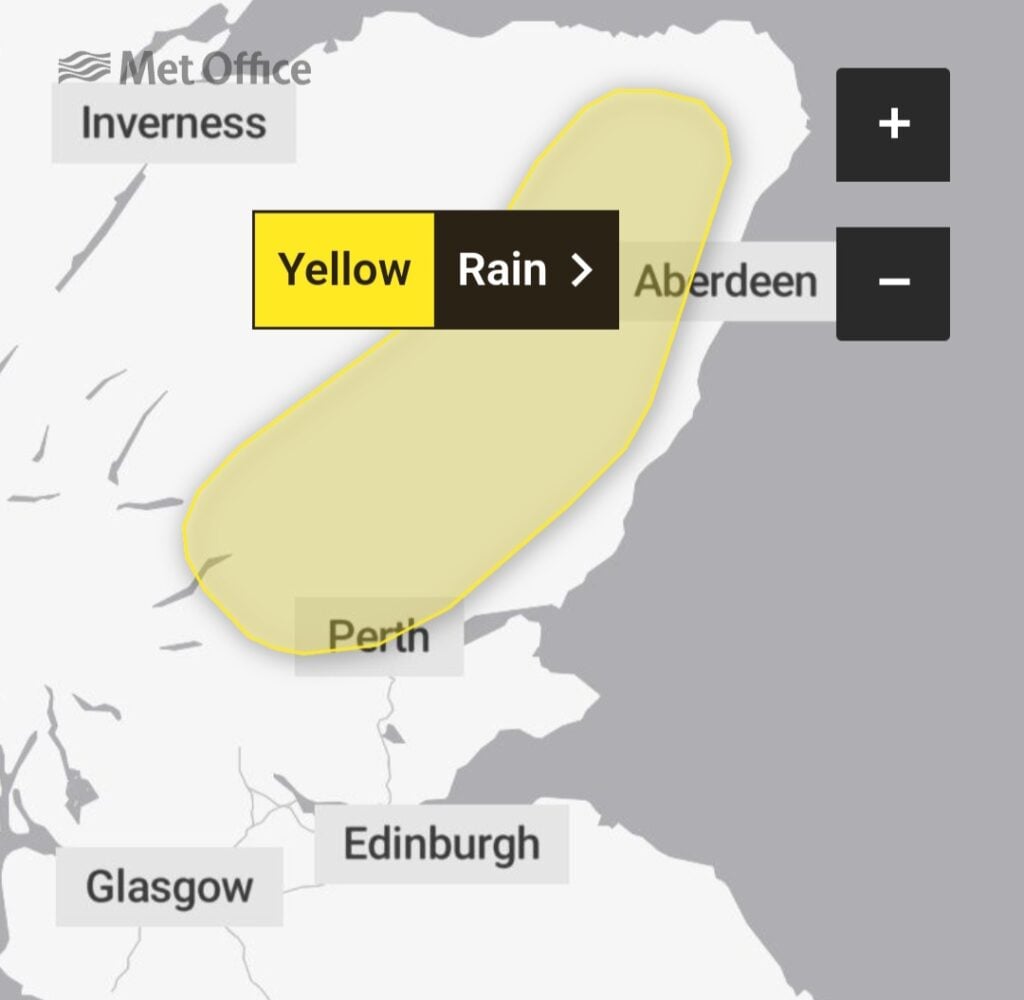 Met Office weather warning for Inverness