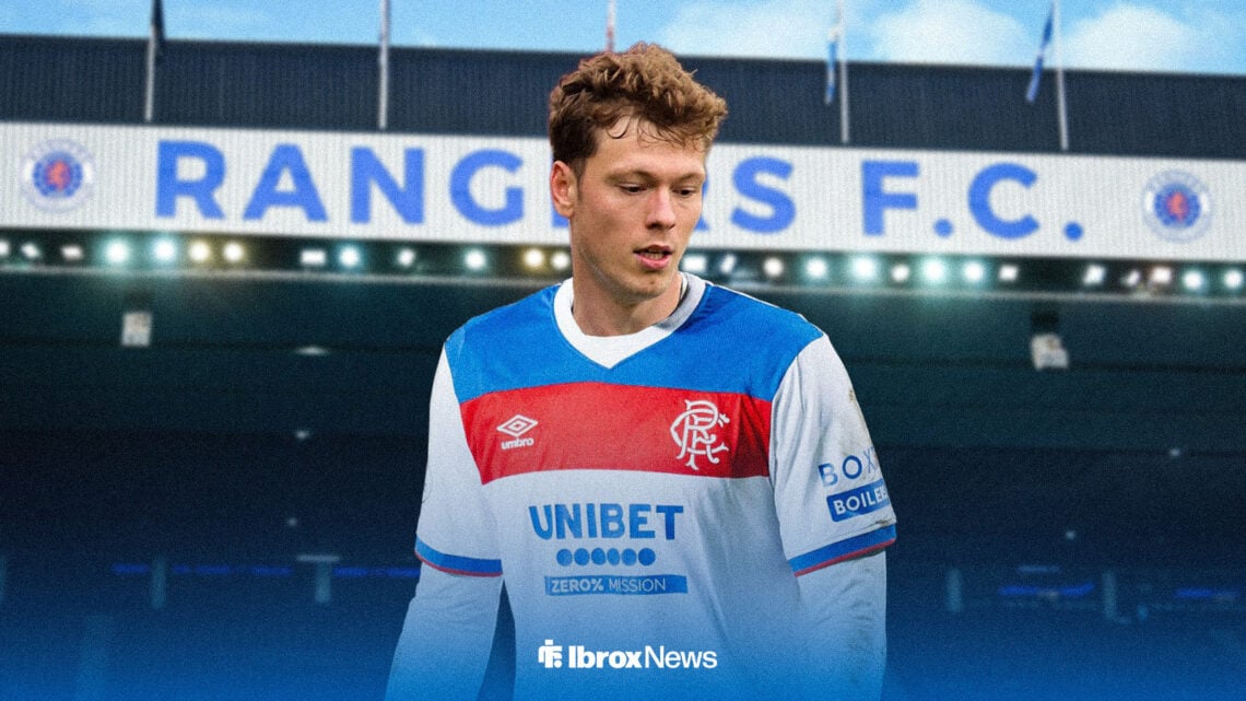Andreas Skov Olsen in Rangers away kit ahead of Ibrox