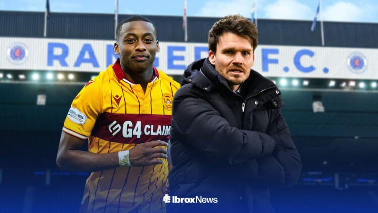 Tawanda Maswanhise an Danny Rohl at Ibrox.