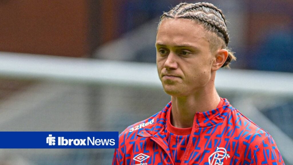 Thelo Aasgaard warming up for Rangers