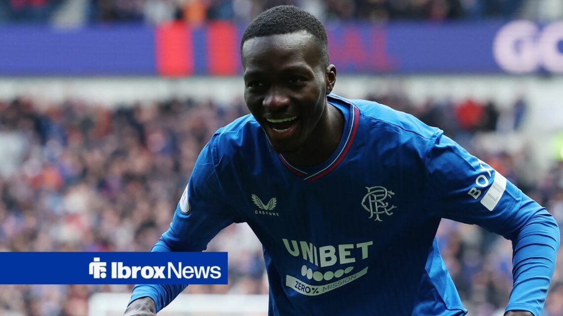 Mohamed Diomande celebrating for Rangers