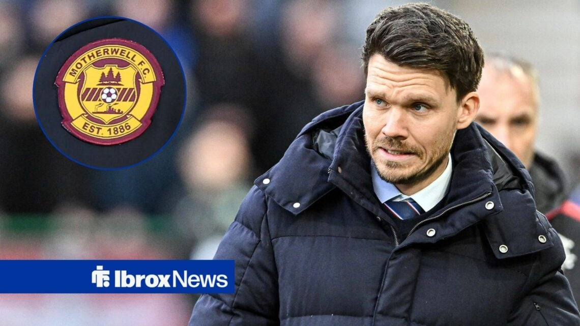 Danny Rohl with Motherwell badge in circular inset