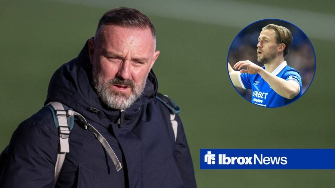 Kris Boyd alongside a circle inset of Tuur Rommens.
