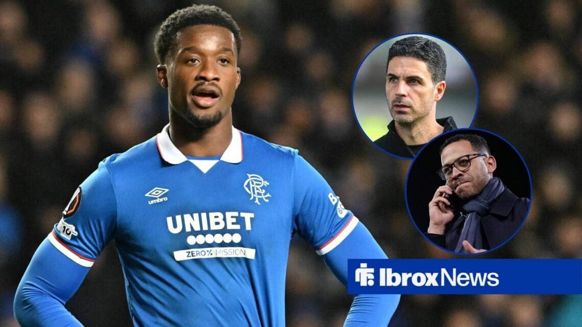 Rangers v S.C. Braga UEFA Europa League Emmanuel Fernandez of Rangers during the UEFA Europa League match at Ibrox Stadium with Arsenal manager Mik...