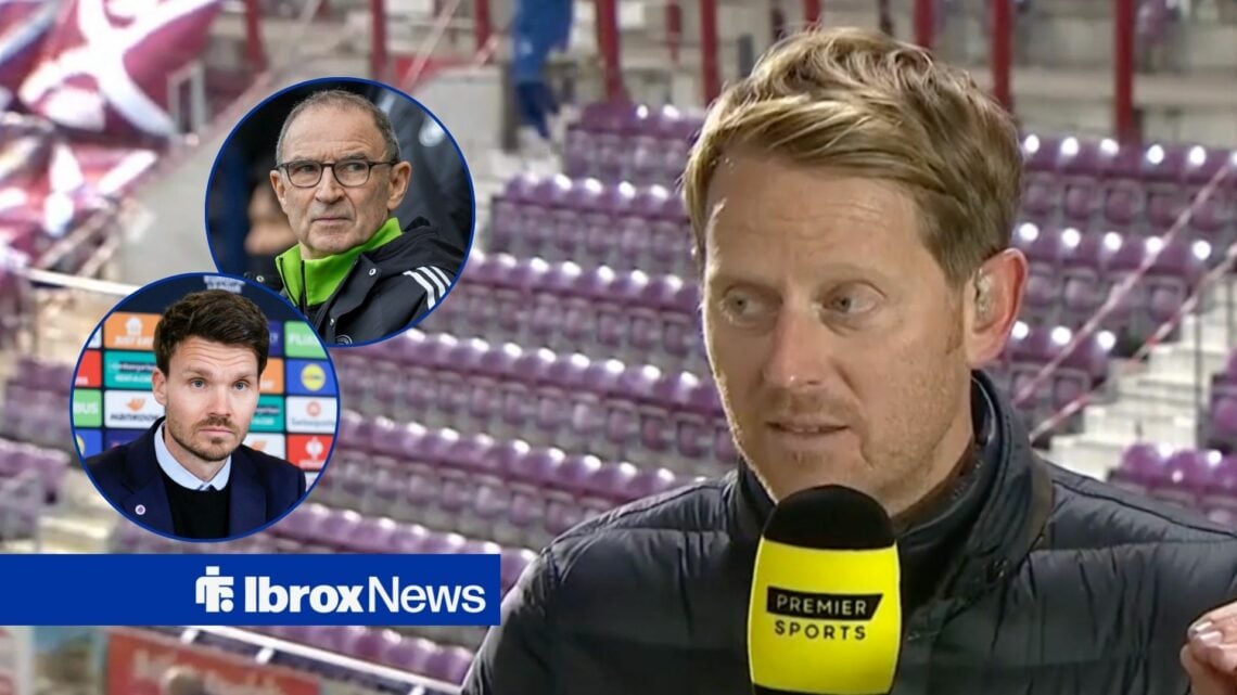 Michael Stewart alongside a circle inset of Danny Rohl and Martin O'Neill.